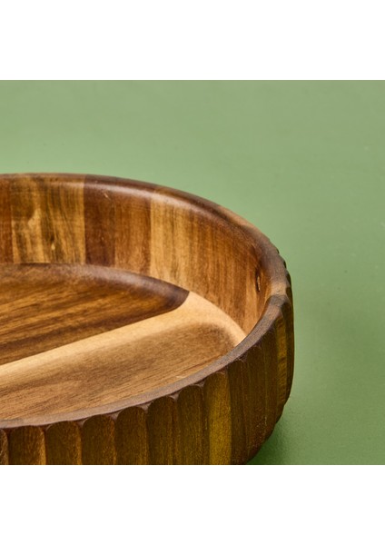 Akasya Curve Kase - Kahverengi - 22 cm