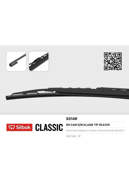 Silecek Süpürgesi 480MM Rüzgarlıklı Üniversal Ford Fıesta 3-4-Opel Vectra A-B