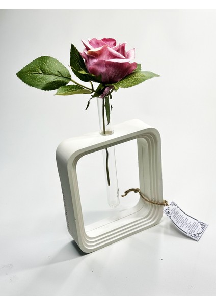 Elişi Hijyenik ve Eşsiz Masaüstü Modern ve Ölümsüz Vazo 15 cm x 13 cm x 4 cm