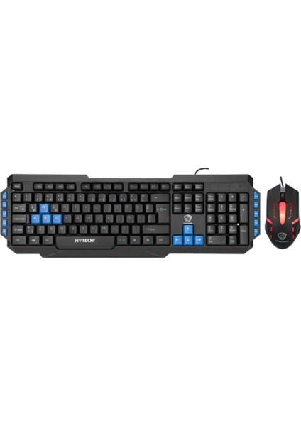 Profesyonel Gamy Siyah USB Mavi Tuşlu Q Gaming Oyuncu Klavye + Mouse Set