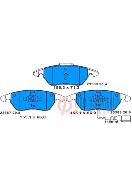 Ön Fren Balata Fişli Audı A1 11- / A3 03- / Tt 06-10 / Seat Altea 04- / Ibıza 08- / Skoda Fabıa. Ye Tı 10- / Octavıa 04- / Rapıd 12- Superb 08- / Vw Golf 98- / Jetta. Passat. Caddy 05- / Polo 09-