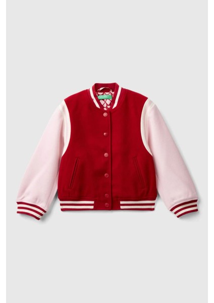 Kız Çocuk Bomber Mont - Kırmızı