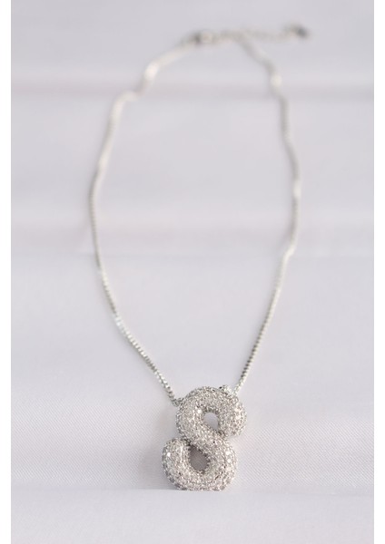 316L Çelik Zincirli Zirkon Taşlı S Harfli Silver Renk Bubble Kolye - TJ-BKO8590 fiyatları