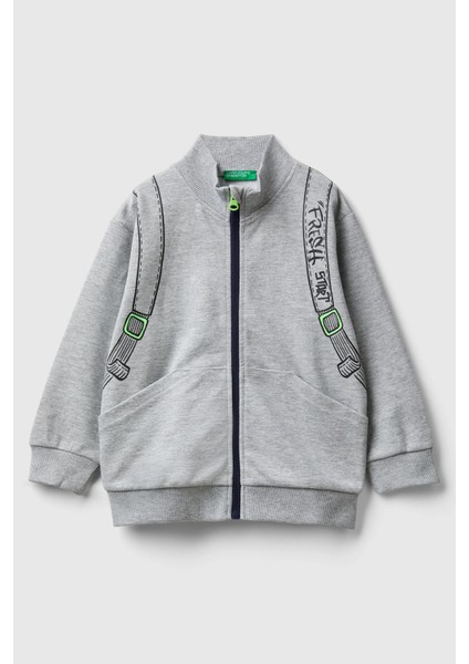 Erkek Çocuk Sweatshirt - Gri Melanj