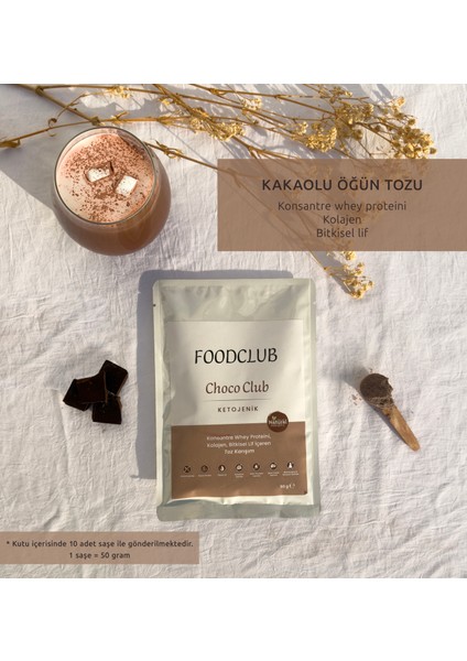 Kakaolu Öğün Tozu Whey Proteini, Kolajen, Lif- Doğal Içerikli