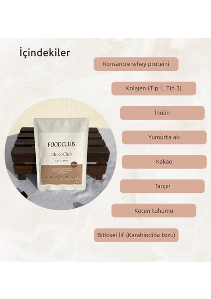 Kakaolu Öğün Tozu Whey Proteini, Kolajen, Lif- Doğal Içerikli
