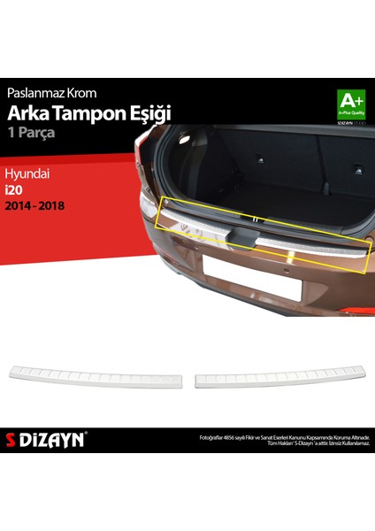 Hyundai I20 Krom Arka Tampon Eşiği 2014-2018