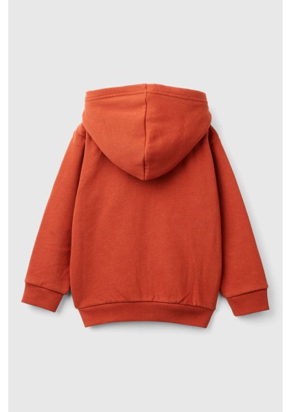 Erkek Bebek Kapüşonlu Sweatshirt - Tuğla Kırmızı fiyatları
