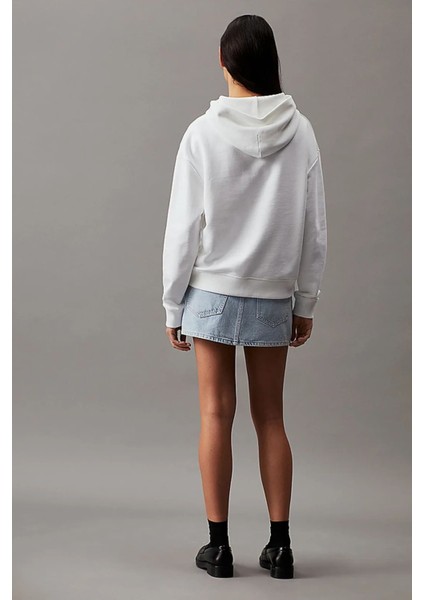 Kadın Ck Hero Logo Sweatshirt - Beyaz