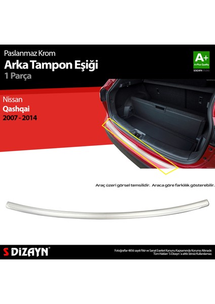Nissan Qashqai Krom Arka Tampon Eşiği 2007-2014