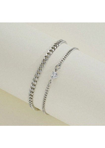 Gümüş Şık Zincir Bileklik Çift Sevgili Arkadaşlık modelleri
