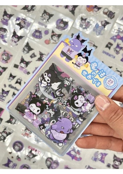 Sanrio Karakter Kuromi 25 Yaprak Pet Sticker Set Sarı Paket