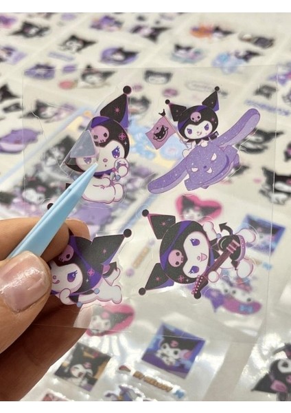 Sanrio Karakter Kuromi 25 Yaprak Pet Sticker Set Sarı Paket