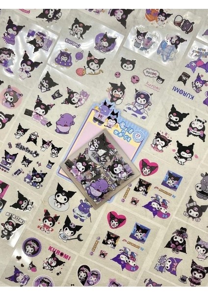 Sanrio Karakter Kuromi 25 Yaprak Pet Sticker Set Sarı Paket