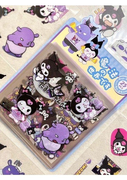 Sanrio Karakter Kuromi 25 Yaprak Pet Sticker Set Sarı Paket