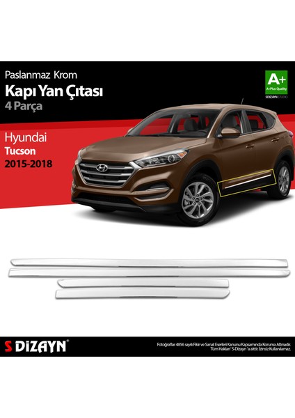 Hyundai Tucson Krom Kapı Yan Çıtası 4 Prç 2015-2018