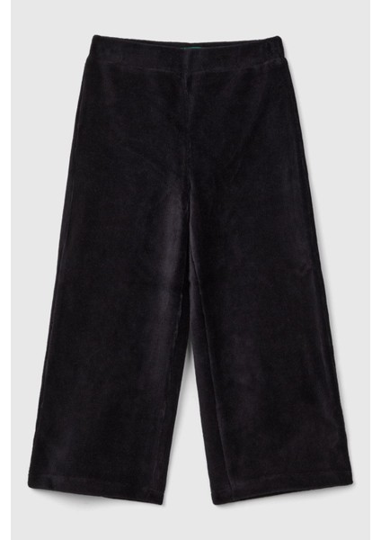 Kız Çocuk Geniş Şönil Pantolon - Siyah fiyatları