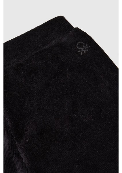 Kız Çocuk Geniş Şönil Pantolon - Siyah modelleri