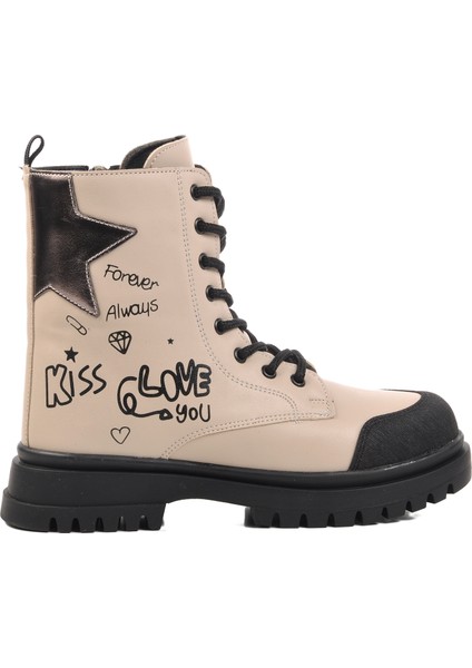 1566-F Krem Içi Polarlı Kız Çocuk Bot