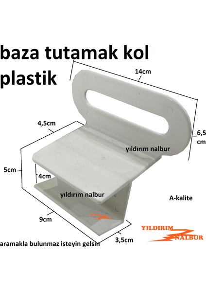 2 Adet Baza Plastik Tutamak Kol - Baza Tutma Çekme Kolu Beyaz Plastik