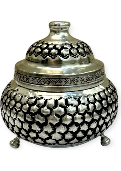 Petek Desenli Bakır Şekerlik, Kalay Eskitme