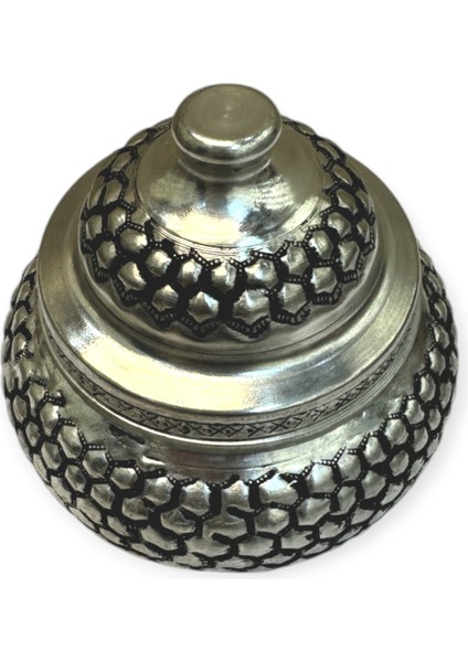 Petek Desenli Bakır Şekerlik, Kalay Eskitme