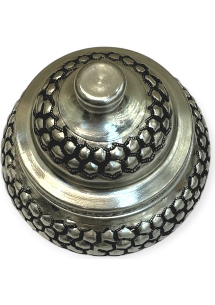 Petek Desenli Bakır Şekerlik, Kalay Eskitme