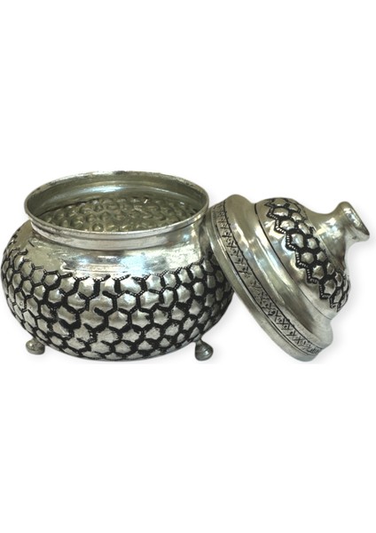 Petek Desenli Bakır Şekerlik, Kalay Eskitme