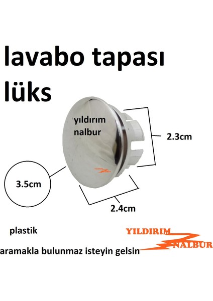 3 Adet Lavabo Yüzüğü - Bilezik Tapası - Parlak Plastik Körtapa - Krom Renk