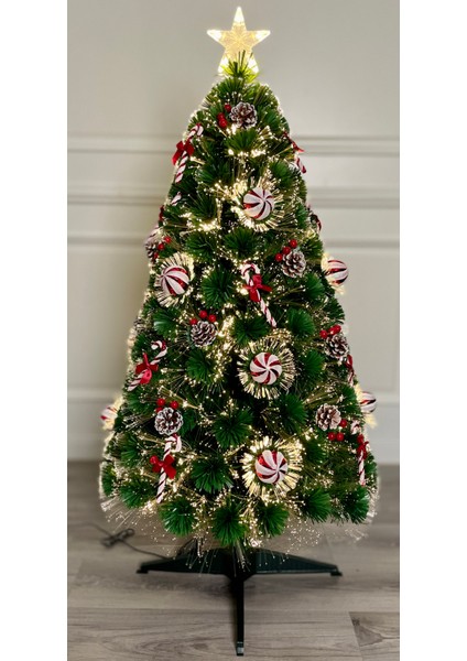 Kendinden Şeker Süslü Yılbaşı Ağacı 60 cm (Kendinden Led'li)