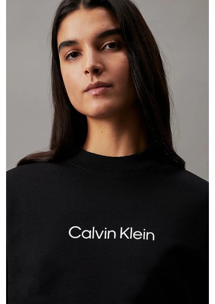 Kadın Ck Hero Logo Sweatshirt - Siyah