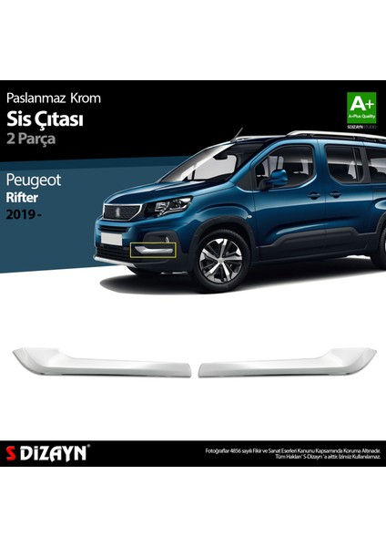 Peugeot Rifter Krom Sis Çıtası 2 Prç 2019 Üzeri