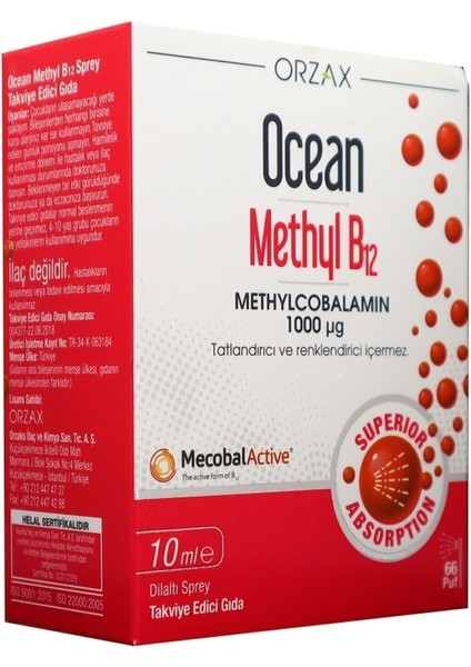 Ocean Methyl B12 1000 Mcg 10 ml Sprey