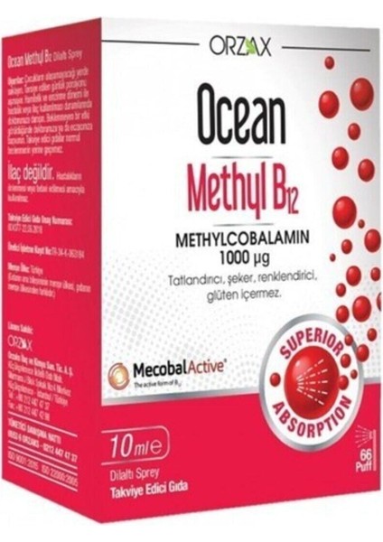 Ocean Methyl B12 1000 Mcg 10 ml Sprey