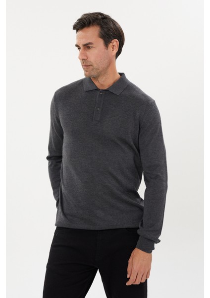 Classics Polo Yaka Basic Uzun Kollu Triko- T-1006