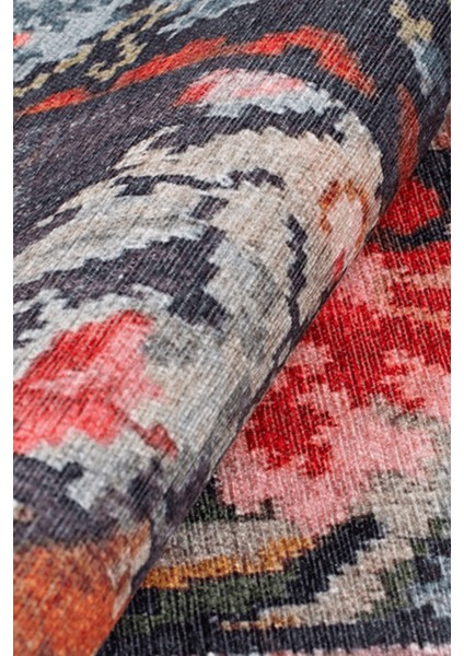Patchwork Desenli Salon Halısı, Jazz Şönil |Pamuk-Polyester| Siyah Halı Al 153