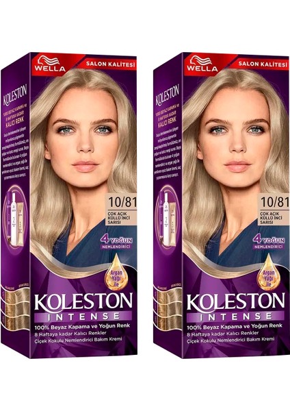 Wella Koleston Intense Saç Boyası 10/81 Çok Açık Küllü Inci Sarısı 2x