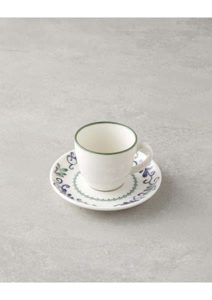 Mistia Bone Porselen 4 Parça 2 Kişilik Kahve Fincan Takımı 90 ml Mavi