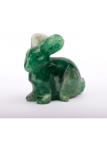 Florit Taşı Tavşan Figürü, Doğal Taş Hayvan Figürleri Koleksiyonu