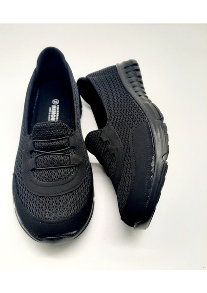 kadın Siyah Günlük Spor Bağcıksız Rahat Hafif Memory Anne Yürüyüş Ayakkabı modelleri