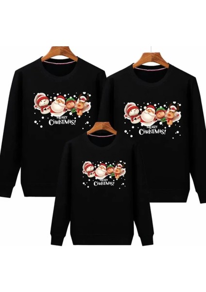 Özel Tasarım Bisiklet Yaka Meryy Christmas Baskılı Aile Kombini SWEATSHIRT.1ADET Fiyatıdır