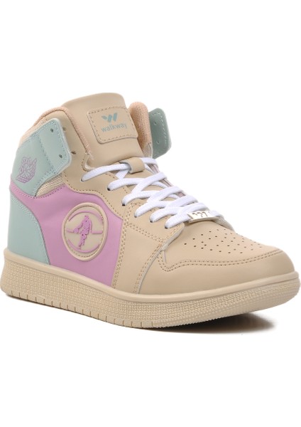 Bej-Lila-Yeşil Hi Sneaker
