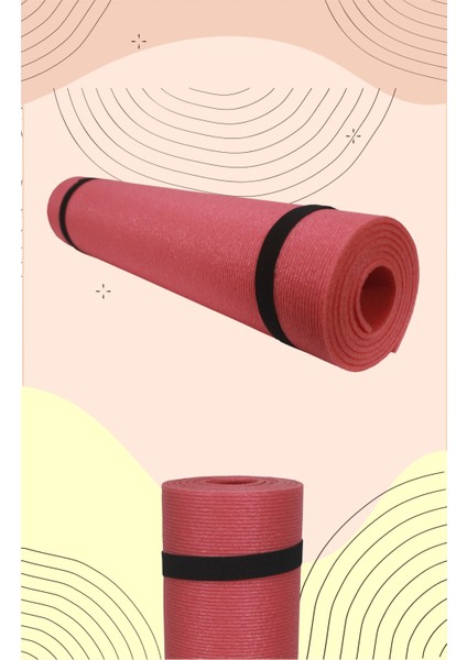Foamstore Pilates Yoga Matı 180X60 5mmçizgi Desen Pembe