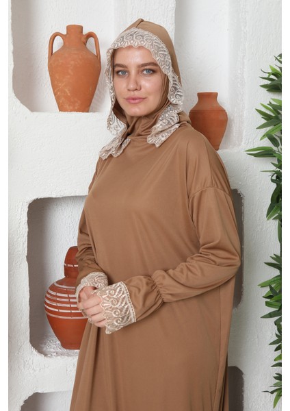 Kendinden Başörtülü Boneli Kadın Namaz Elbisesi fiyatları