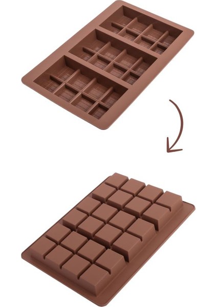 Dubai Çikolatası Kalıbı Silikon Çikolata Kalıbı Büyük Boy 2 Adet 27X17 cm indirimleri