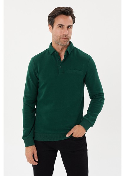 Tony Classics Cepli Kadife Selanik Polo Yaka Sweatshirt- KS-1492