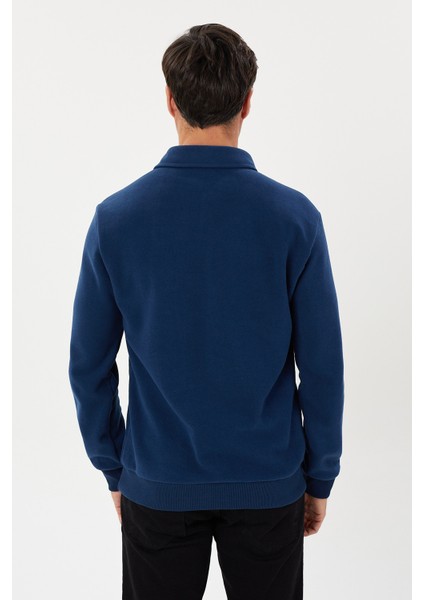 Tony Classics Cepli Kadife Selanik Polo Yaka Sweatshirt- KS-1492