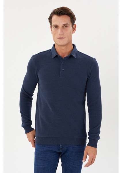 Tony Classics Kadife Selanik Polo Yaka Sweatshirt- KS-1491