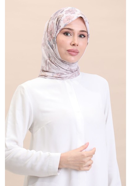 Desenli Eşarp Cvs-05 Pudra Bej