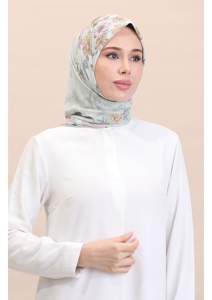 Desenli Eşarp Cvs-10 Su Yeşili Pembe